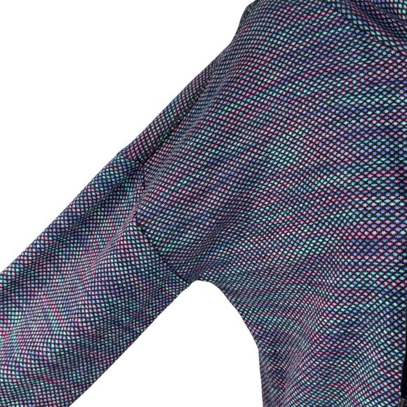 T by Talbots Medium Jacket Pullover Cowl Neck Long Sleeves Stretch Geometric - Picture 3 of 9